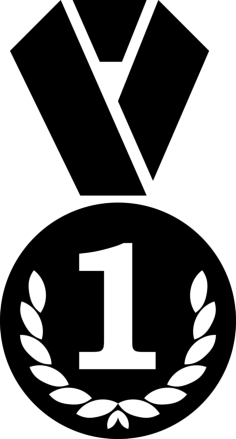 Circle Medal With Wreath And Number 1 Sign Tracing Svg Vector, Free Vectors File